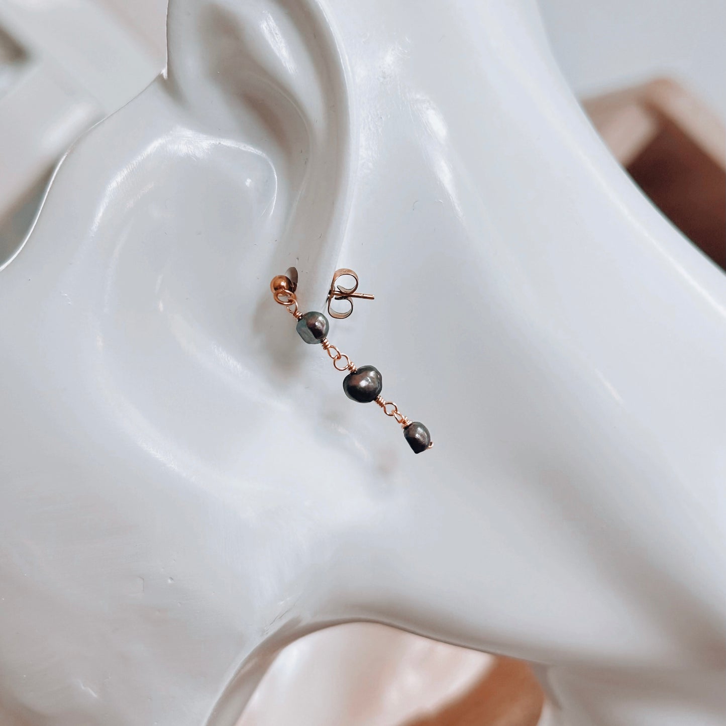 Dark Fresh Water Pearl Earrings