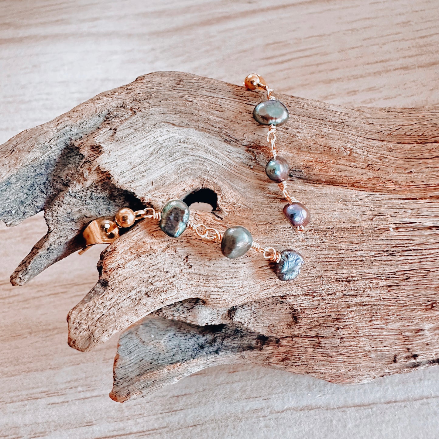 Dark Fresh Water Pearl Earrings