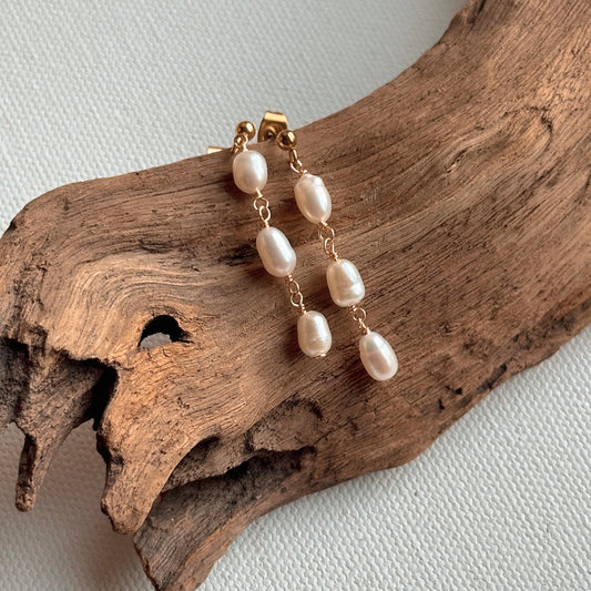 White Pearl Earrings