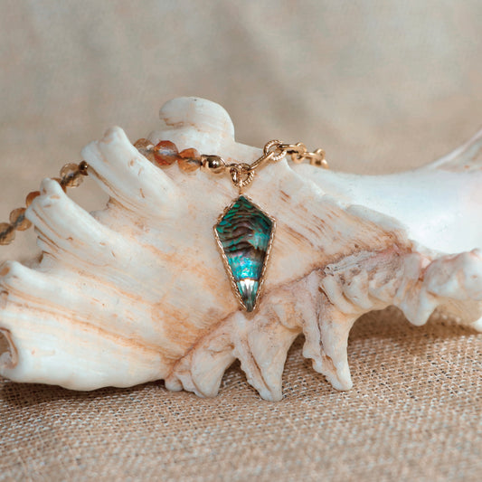 Abalone Quartz Necklace with Citrine